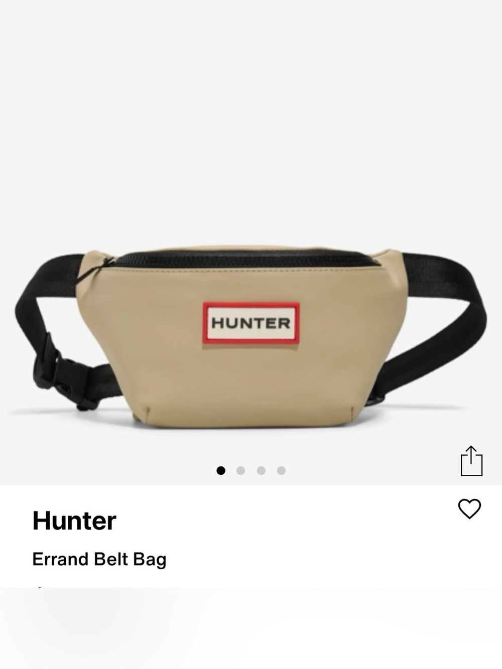 Hunter Tan Errand Belt Bag with Black Strap